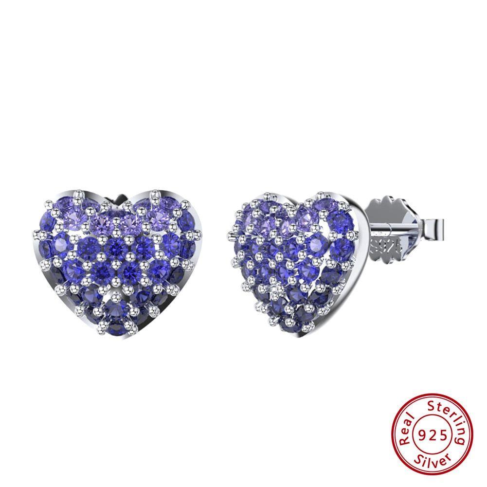 Purple 925 Sterling Silver Stud Earrings
