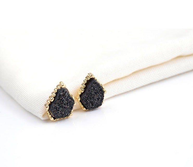 Quartz Natural Druzy Stone Mini Earrings