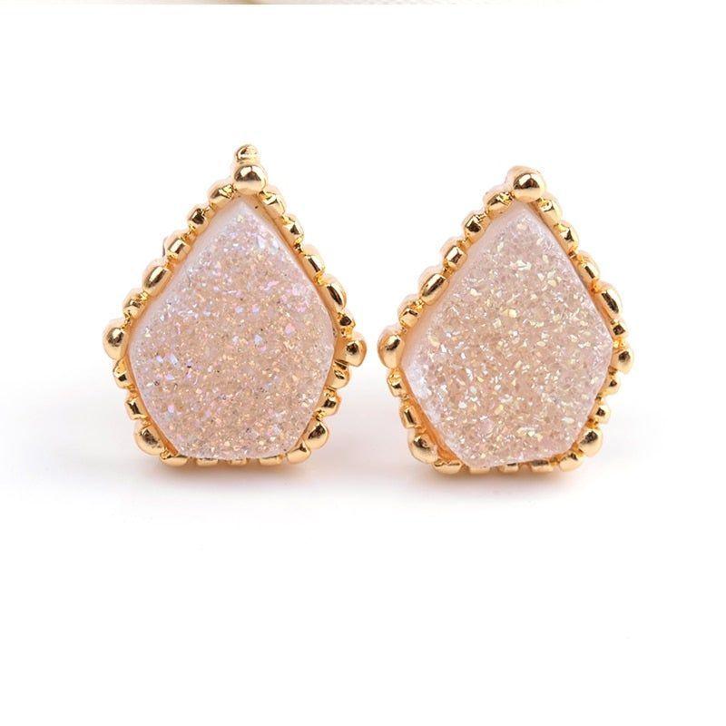 Quartz Natural Druzy Stone Mini Earrings