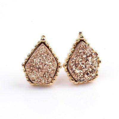 Quartz Natural Druzy Stone Mini Earrings