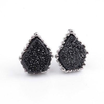 Quartz Natural Druzy Stone Mini Earrings