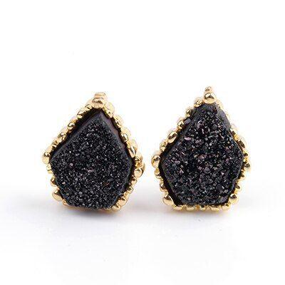 Quartz Natural Druzy Stone Mini Earrings