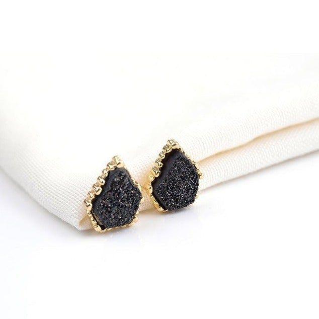 Quartz Natural Druzy Stone Mini Earrings