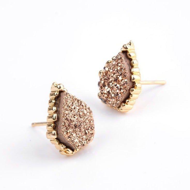 Quartz Natural Druzy Stone Mini Earrings