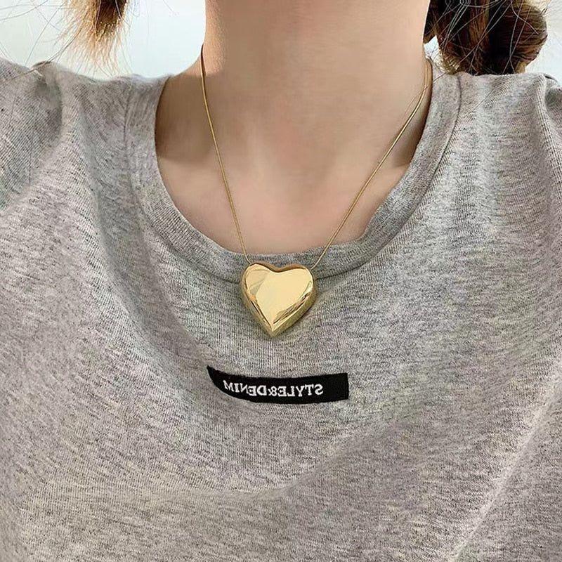 Simple Metal Heart Necklaces