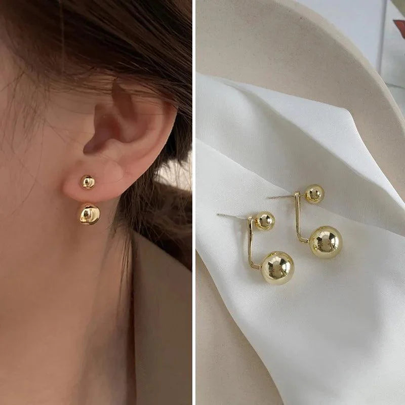 Simple Metal Round Drop Earrings