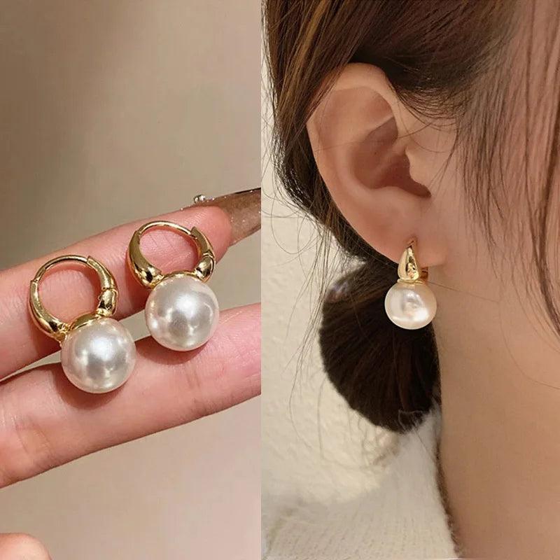 Simple Metal Round Drop Earrings