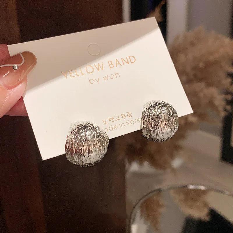 Simple Metal Round Drop Earrings