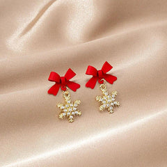 Snowflake Pendant Drop Earrings