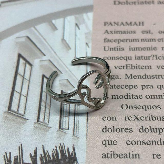 Stainless Steel Sun Face Finger Rings