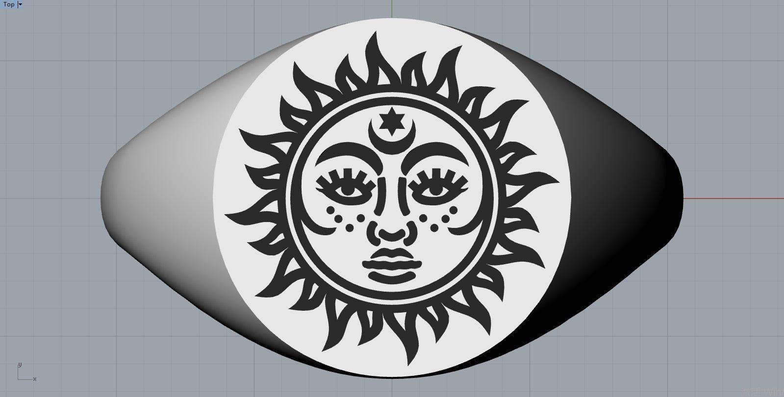 Stainless Steel Sun Face Finger Rings