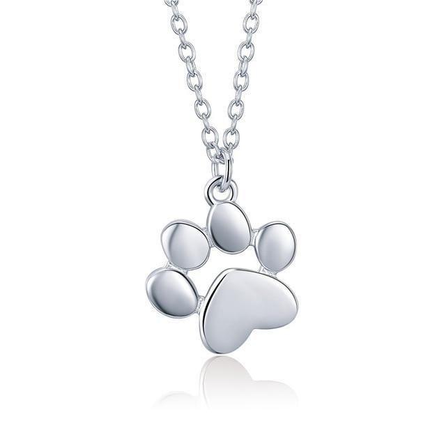 Sterling Silver Copper Jewelry Dog Cat Footprints Paw Necklaces Pendants