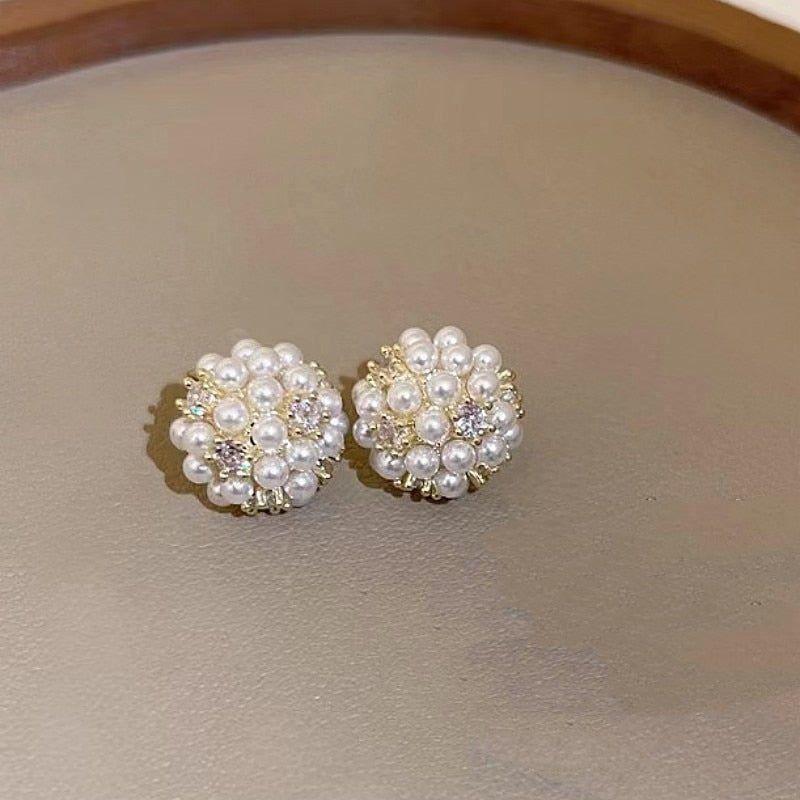 Sweet Fine Pearl Stud Earrings