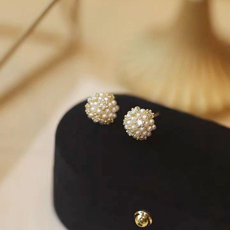Sweet Fine Pearl Stud Earrings