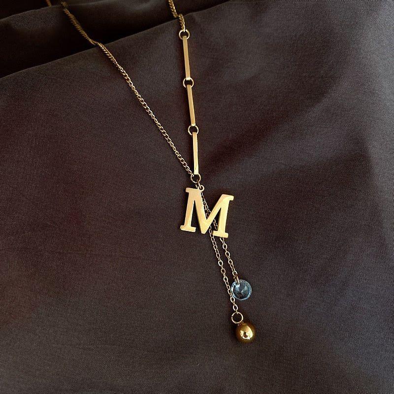 Sweet M letter Stainless steel Necklaces