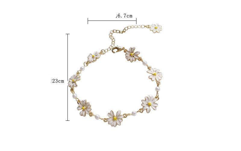 Sweet White Flowers Bracelets Necklaces Rings Earrings Set