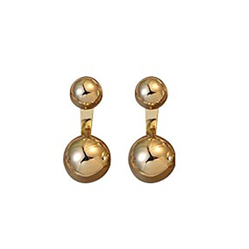 Temperament Metal Double Ball Earrings