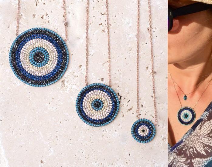 Turquoises Turkish Evil Eye Necklaces