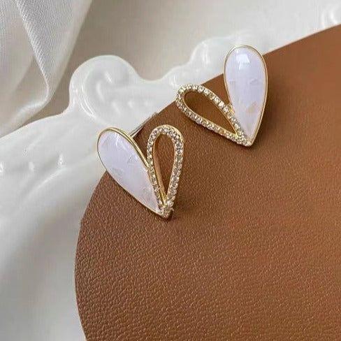 White Drop Earrings