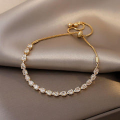 Zircon Gold Pull Adjustable Bracelet