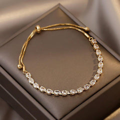 Zircon Gold Pull Adjustable Bracelet