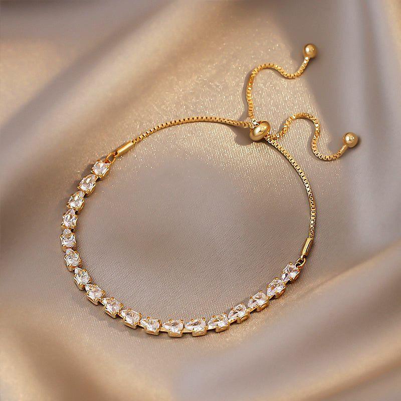 Zircon Gold Pull Adjustable Bracelet