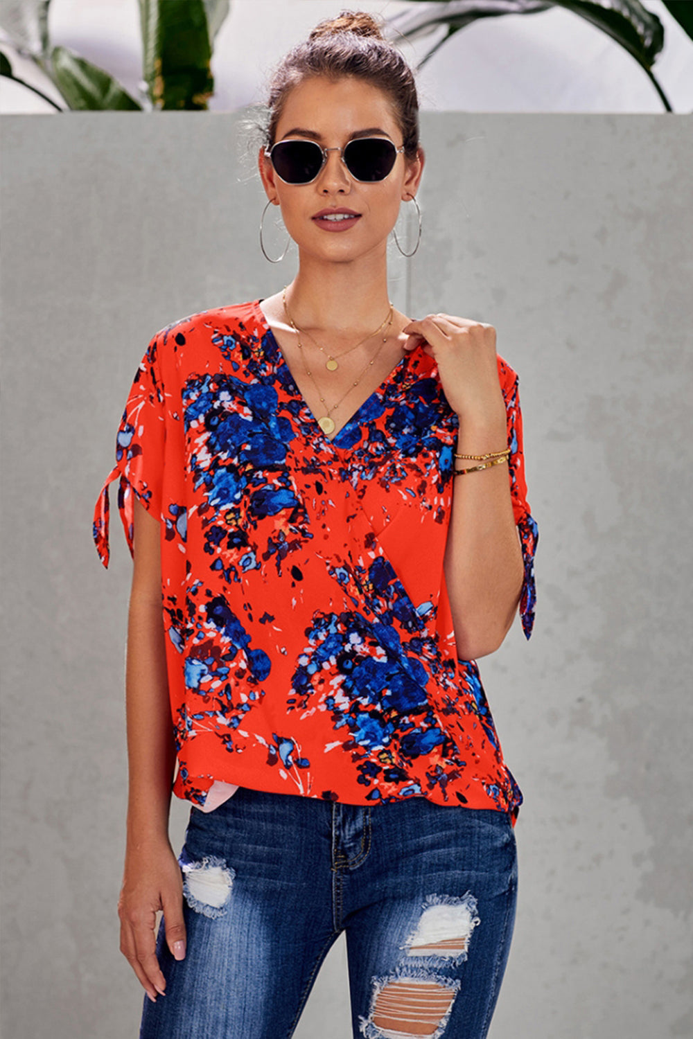 Loose Cross Printed Shirt