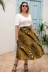 Elastic Waist Print Skirt