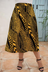 Elastic Waist Print Skirt