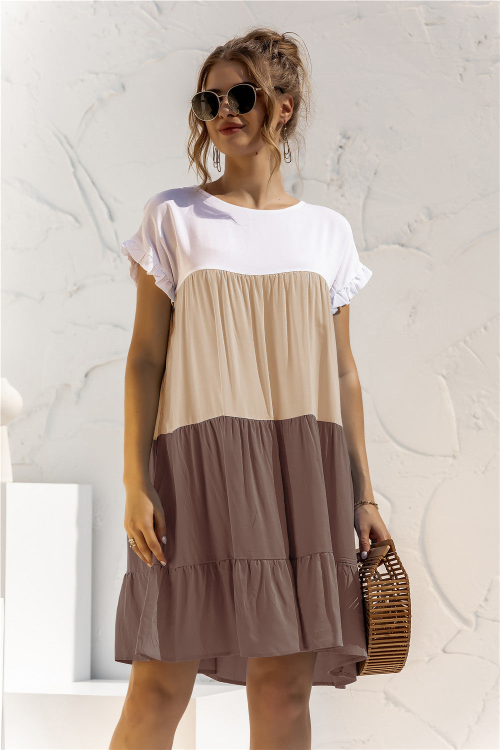 Contrast Loose Summer Dress