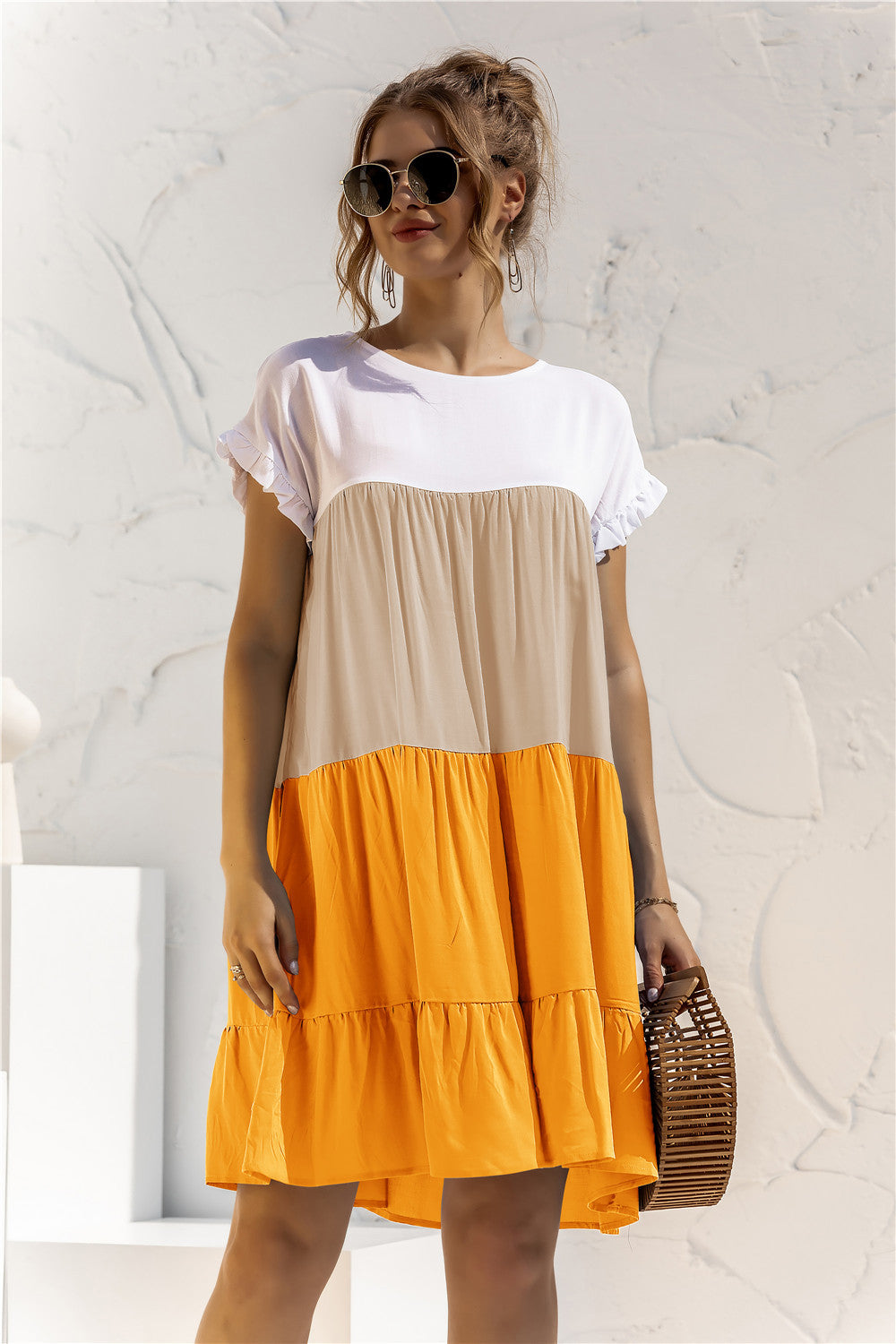 Contrast Loose Summer Dress
