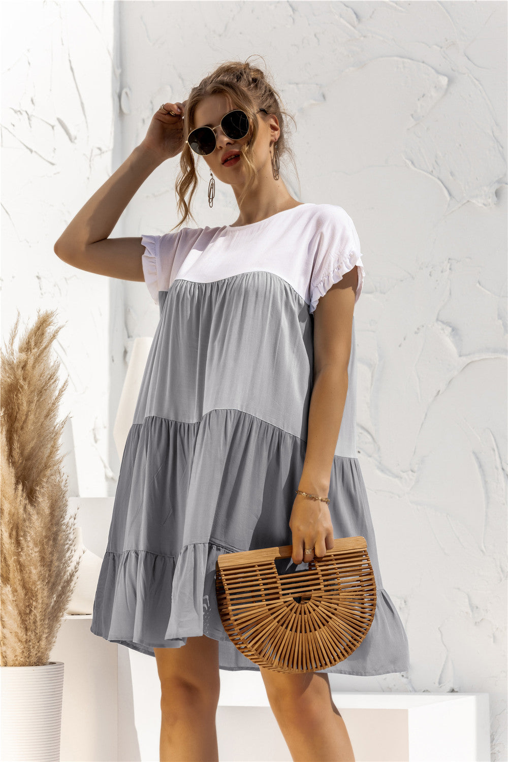 Contrast Loose Summer Dress