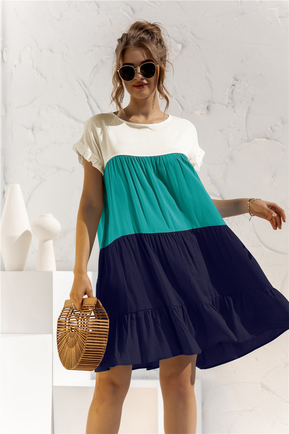 Contrast Loose Summer Dress