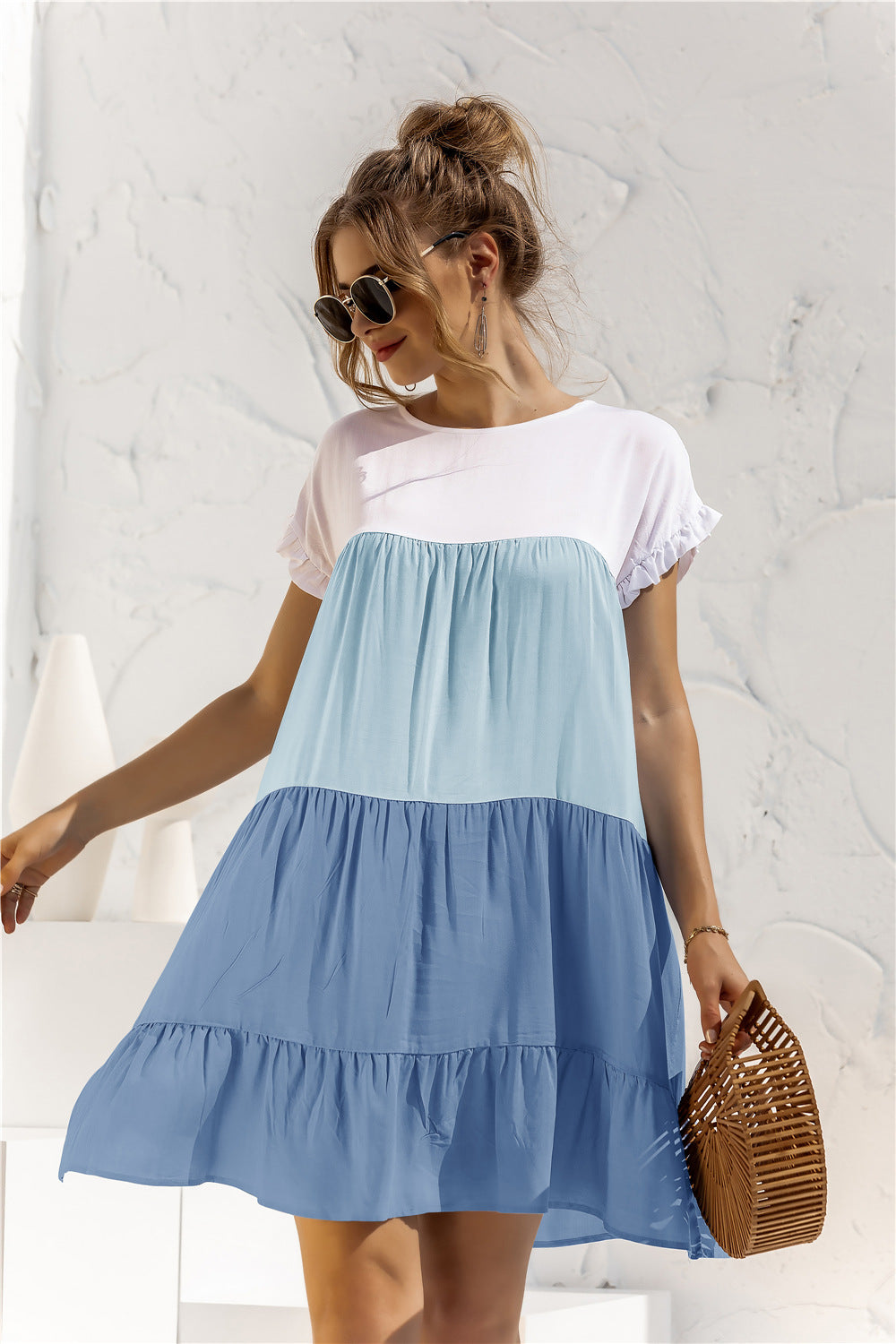 Contrast Loose Summer Dress
