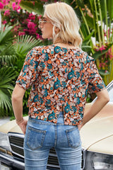 Print Square Collar Shirt