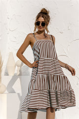 Sling Stripe Patchwork Dress