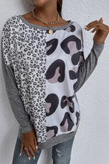 Leopard Print Patchwork T-Shirt