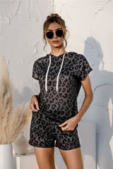 Hooded Leopard Two-Piece Suit