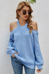 Off-Shoulder Knitted Sweater