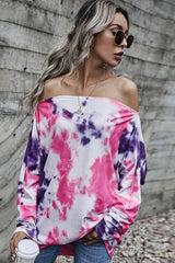 Off-the-shoulder Long-sleeved T-shirt