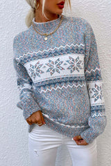 Christmas Knitted Snowflake Pullover