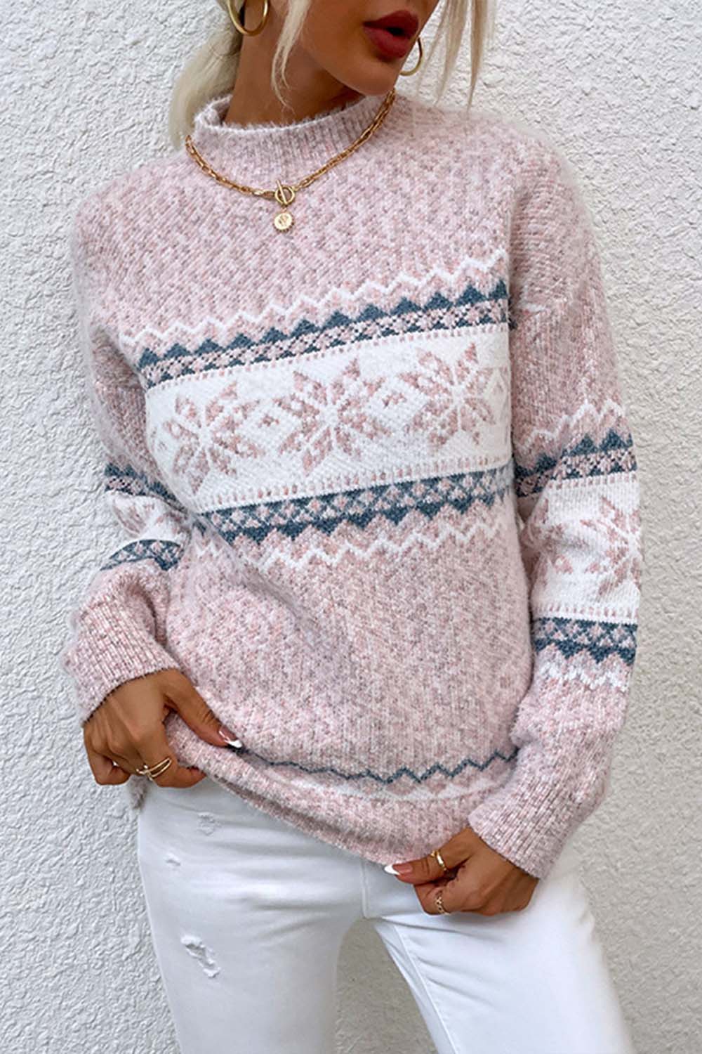 Christmas Knitted Snowflake Pullover