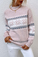 Christmas Knitted Snowflake Pullover