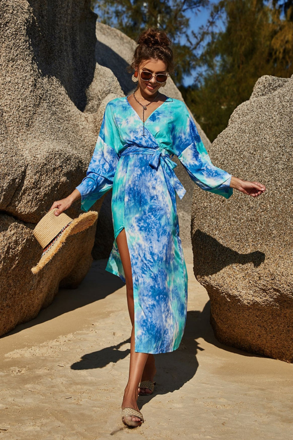 Tie-Dye Printed Split Dress