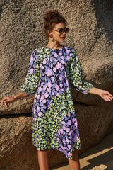 Round Neck Mid-Sleeve Dress