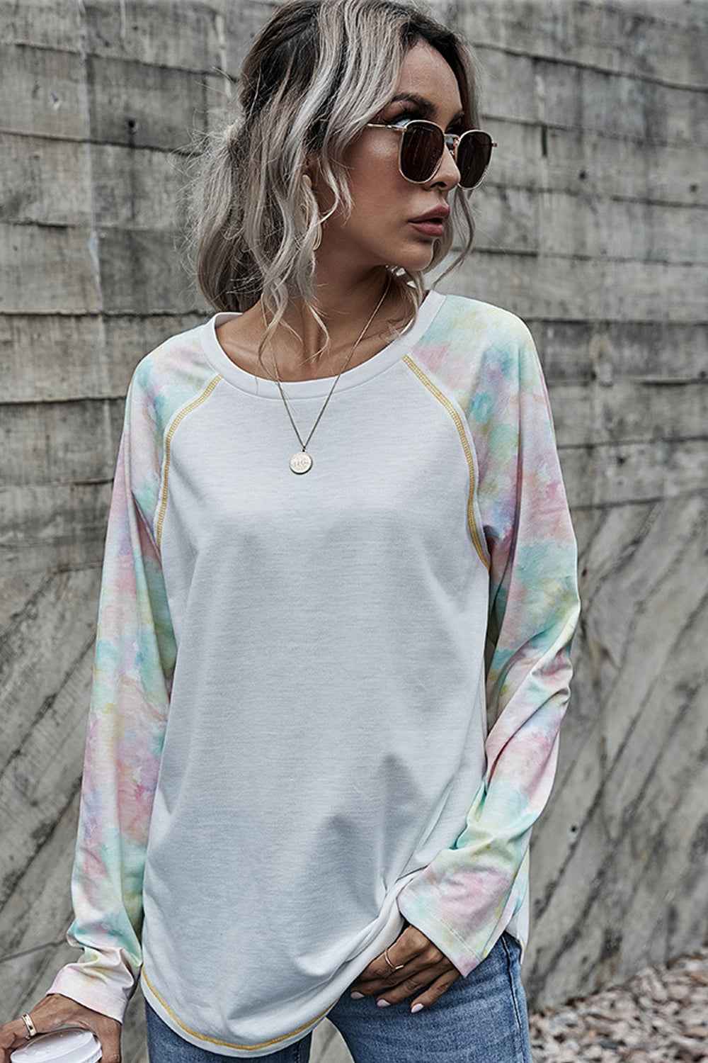 Tie-Dye Stitching Basic T-Shirt