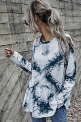 Lotus Leaf Hem Round Neck T-Shirt