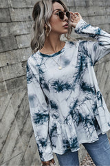 Lotus Leaf Hem Round Neck T-Shirt