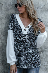 Leopard Print Stitching T-Shirt