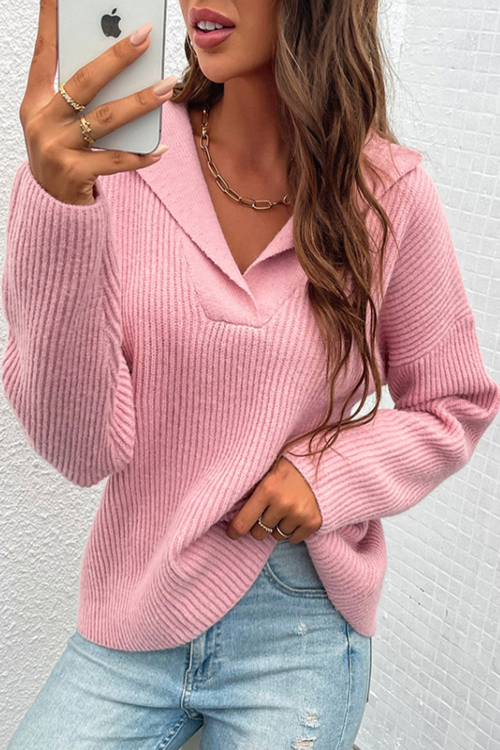 Notch Lapel Thicken Pullover